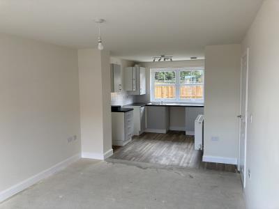 Open plan living room & kitchen